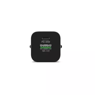 PORT mrežni punjač za USB-C i USB-A, 45 W, crni