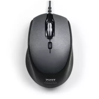 PORT optički miš SILENT, USB-A/USB-C, 3600 DPI, crni