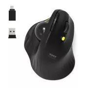 PORT bežični ergonomski miš ERGONOMIC TRACKBALL, 2.4 Ghz & Bluetooth, USB-A/C, crni
