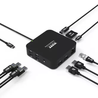 PORT priključna stanica USB-C 10 u 1, 2x4K Display Port, 5x USB-A, USB-C 85W PD, Ethernet, SD PORT priključna stanica USB-C 10 u 1, 2x4K Display Port, 5x USB-A, USB-C 85W PD, Ethernet, SD