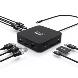 PORT priključna stanica USB-C 10 u 1, 2x4K Display Port, 5x USB-A, USB-C 85W PD, Ethernet, SD PORT priključna stanica USB-C 10 u 1, 2x4K Display Port, 5x USB-A, USB-C 85W PD, Ethernet, SD