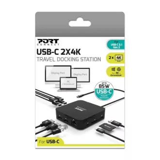 PORT priključna stanica USB-C 10 u 1, 2x4K Display Port, 5x USB-A, USB-C 85W PD, Ethernet, SD PORT priključna stanica USB-C 10 u 1, 2x4K Display Port, 5x USB-A, USB-C 85W PD, Ethernet, SD
