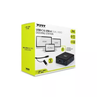 PORT priključna stanica 8 u 1 USB-C, USB-A, dual video, HDMI, Ethernet, audio, USB 3.0 PORT priključna stanica 8 u 1 USB-C, USB-A, dual video, HDMI, Ethernet, audio, USB 3.0
