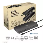 Club3D USB-C 11v1 priključna stanica, 2xDP, 3xUSB-C, 3xUSB, 1xRJ45, čitač SD kartica, crna