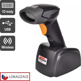 Virtuos CCD čitač Virtuos HW-311A, bežični, USB baza, crni
