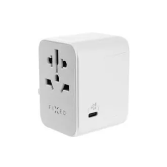 FIKSNI putni adapter za EU, UK i SAD/AUS, 3x USB-C + 2x USB A, GaN, PD 65W, bijeli FIKSNI putni adapter za EU, UK i SAD/AUS, 3x USB-C + 2x USB A, GaN, PD 65W, bijeli