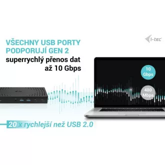 i-tec USB 3.0 / USB-C / Thunderbolt, 3x 4K priključna stanica Gen 2 + PD 100 W