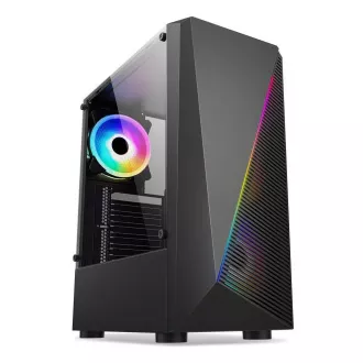 1stCOOL kućište SHARK 2, srednji toranj, AU, USB 3.0, bez izvora napajanja, RGB ventilator, prozirna strana, crna