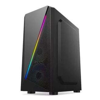 1stCOOL kućište SHARK 2, srednji toranj, AU, USB 3.0, bez izvora napajanja, RGB ventilator, prozirna strana, crna