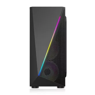 1stCOOL kućište SHARK 2, srednji toranj, AU, USB 3.0, bez izvora napajanja, RGB ventilator, prozirna strana, crna
