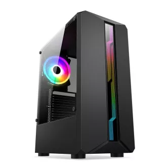 1stCOOL kućište SHARK 1, srednji toranj, AU, USB 3.0, bez izvora napajanja, RGB ventilator, prozirna strana, crna