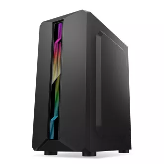 1stCOOL kućište SHARK 1, srednji toranj, AU, USB 3.0, bez izvora napajanja, RGB ventilator, prozirna strana, crna