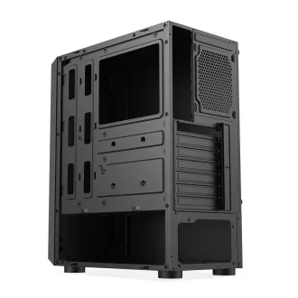1stCOOL kućište SHARK 1, srednji toranj, AU, USB 3.0, bez izvora napajanja, RGB ventilator, prozirna strana, crna
