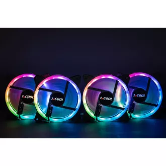1stCOOL kućište Wind Storm Black MiddleTower ARGB, AU, USB3.0, bez napajanja, RGB ventilator, prozirna strana, crna