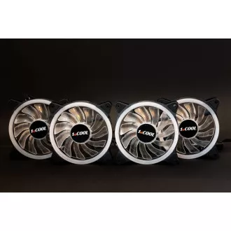 1stCOOL kućište Wind Storm Black MiddleTower ARGB, AU, USB3.0, bez napajanja, RGB ventilator, prozirna strana, crna