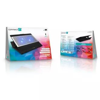 CONNECT IT FrostBlast podloga za hlađenje prijenosnog računala s plavim pozadinskim osvjetljenjem, CRNA CONNECT IT FrostBlast podloga za hlađenje prijenosnog računala s plavim pozadinskim osvjetljenjem, CRNA