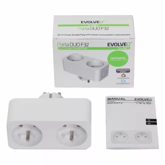 EVOLVEO Porta DUO F32, pametna Wi-Fi dupla utičnica s mjerenjem potrošnje