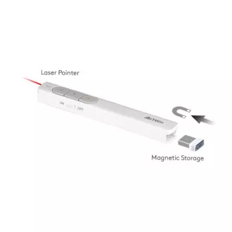 A4tech 2.4G bežični laserski prezenter i pokazivač, bijeli A4tech 2.4G bežični laserski prezenter i pokazivač, bijeli