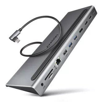 AXAGON HMC-4KX3 USB 5Gbps hub, 3x USB-A, 2x HDMI, DP, RJ-45 GLAN, SD/microSD, audio, PD 100W, USB-C kabel 40cm AXAGON HMC-4KX3 USB 5Gbps hub, 3x USB-A, 2x HDMI, DP, RJ-45 GLAN, SD/microSD, audio, PD 100W, USB-C kabel 40cm