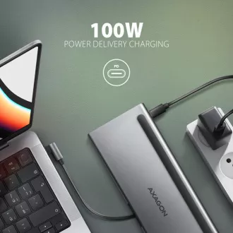 AXAGON HMC-4KX3 USB 5Gbps hub, 3x USB-A, 2x HDMI, DP, RJ-45 GLAN, SD/microSD, audio, PD 100W, USB-C kabel 40cm AXAGON HMC-4KX3 USB 5Gbps hub, 3x USB-A, 2x HDMI, DP, RJ-45 GLAN, SD/microSD, audio, PD 100W, USB-C kabel 40cm