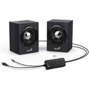 GENIUS zvučnik SP-HF385BT, 2.0, Bluetooth 5.0, 4W, drveni, crni