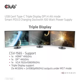 Club3D USB-C priključna stanica 14v1, 1xDP, 1xHDMI, 1xVGA, 2xUSB-C, 5xUSB, 1xRJ45, 1x3,5 mm, siva Club3D USB-C priključna stanica 14v1, 1xDP, 1xHDMI, 1xVGA, 2xUSB-C, 5xUSB, 1xRJ45, 1x3,5 mm, siva