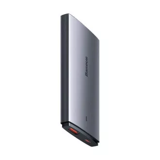 Ultratanki adapter za brzo punjenje Baseus GAN5 Pro USB-C + USB-A 65W, sivi