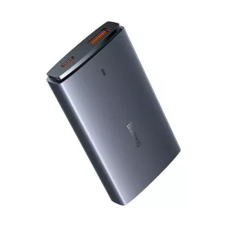 Ultratanki adapter za brzo punjenje Baseus GAN5 Pro USB-C + USB-A 65W, sivi