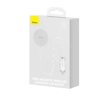 Baseus CW01 magnetni držač s bežičnim punjenjem (za ventilacijsku rešetku) 15W+25W, bijeli Baseus CW01 magnetni držač s bežičnim punjenjem (za ventilacijsku rešetku) 15W+25W, bijeli