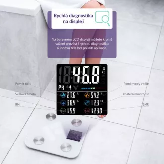 TrueLife FitScale W6 BT - bluetooth vaga za bioelektričnu impedanciju - bijela