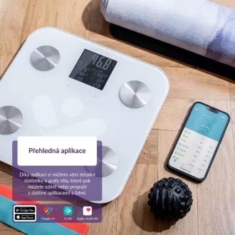 TrueLife FitScale W6 BT - bluetooth vaga za bioelektričnu impedanciju - bijela