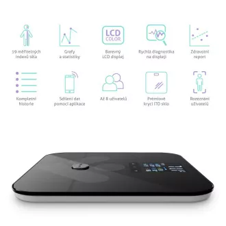 TrueLife FitScale W7 BT - bluetooth vaga za bioelektričnu impedanciju - crna TrueLife FitScale W7 BT - bluetooth vaga za bioelektričnu impedanciju - crna