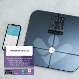 TrueLife FitScale W7 BT - bluetooth vaga za bioelektričnu impedanciju - crna TrueLife FitScale W7 BT - bluetooth vaga za bioelektričnu impedanciju - crna