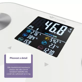 TrueLife FitScale W7 BT - bluetooth vaga za bioelektričnu impedanciju - bijela