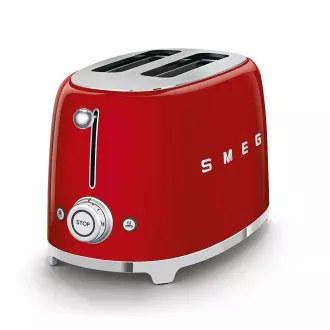 Smeg TSF01RDEU Toster / toster, 2 tosta, 6 razina pečenja, ladica za mrvice, stil 1950-ih, crvena
