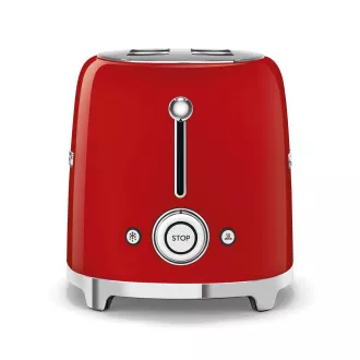 Smeg TSF01RDEU Toster / toster, 2 tosta, 6 razina pečenja, ladica za mrvice, stil 1950-ih, crvena