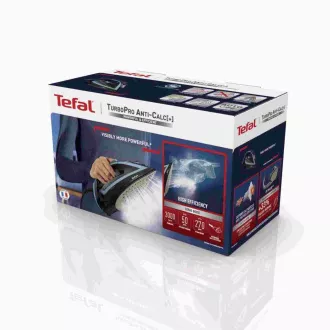 Tefal TurboPro FV5695E1 Parno glačalo, 3000 W, automatsko isključivanje, prskanje, crno/plavo Tefal TurboPro FV5695E1 Parno glačalo, 3000 W, automatsko isključivanje, prskanje, crno/plavo
