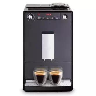 MELITTA Solo Frosted Black, aparat za kavu, 15 bara, 2 šalice odjednom, ugrađeni mlin, nemliječni recepti, crna