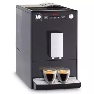 MELITTA Solo Frosted Black, aparat za kavu, 15 bara, 2 šalice odjednom, ugrađeni mlin, nemliječni recepti, crna