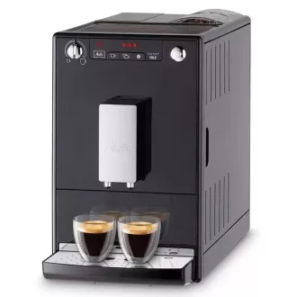 MELITTA Solo Frosted Black, aparat za kavu, 15 bara, 2 šalice odjednom, ugrađeni mlin, nemliječni recepti, crna