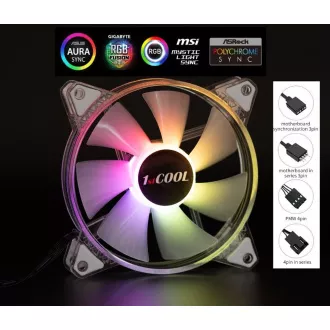 1stCOOL Ventilator AURA EVO CRYSTAL, 120mm, ARGB 1stCOOL Ventilator AURA EVO CRYSTAL, 120mm, ARGB