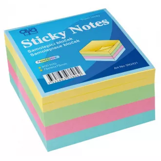 Samoljepljivi blok 75x75mm 4 pastelne boje 4x100 listova Auro Samoljepljivi blok 75x75mm 4 pastelne boje 4x100 listova Auro