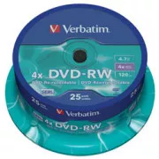 VERBATIM DVD-RW (paket od 25) vreteno / 4x / 4,7 GB