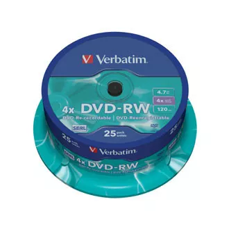 VERBATIM DVD-RW (paket od 25) vreteno / 4x / 4,7 GB