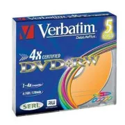 VERBATIM DVD + RW (5-paket) Slim / u boji // 4x / DLP / 4,7 GB