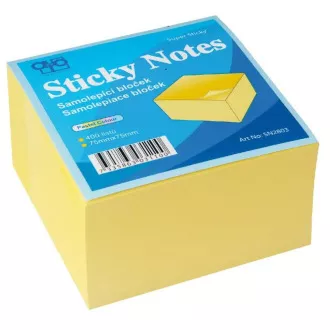 Samoljepljivi blok 75x75mm žuti 400 listova Auro