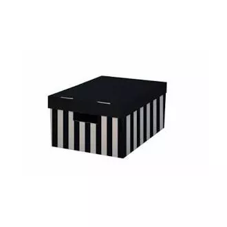 Kartoteka s poklopcem 28x37x18cm crni karton nosivost 5kg 2kom Kartoteka s poklopcem 28x37x18cm crni karton nosivost 5kg 2kom