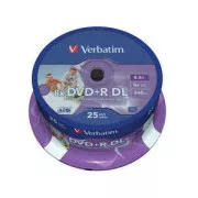 VERBATIM DVD + R (pakiranje od 25) / dvoslojni vreteno 8X 8,5 GB inkjet za ispis