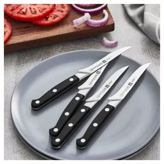 ZWILLING Set noževa za odreske, 4 dijela, nehrđajući čelik, štitnik, 57 HRC, ručka s tri zakovice - Pro ZWILLING Set noževa za odreske, 4 dijela, nehrđajući čelik, štitnik, 57 HRC, ručka s tri zakovice - Pro