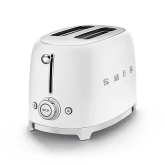 Smeg TSF01WHMEU toster / toster, 2 tosta, 6 stupnjeva pečenja, ladica za mrvice, style. 50-ih, mat bijela